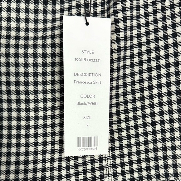 NWT Veronica Beard black and white plaid francesca ruffle mini skirt size 2 - Picture 5 of 9